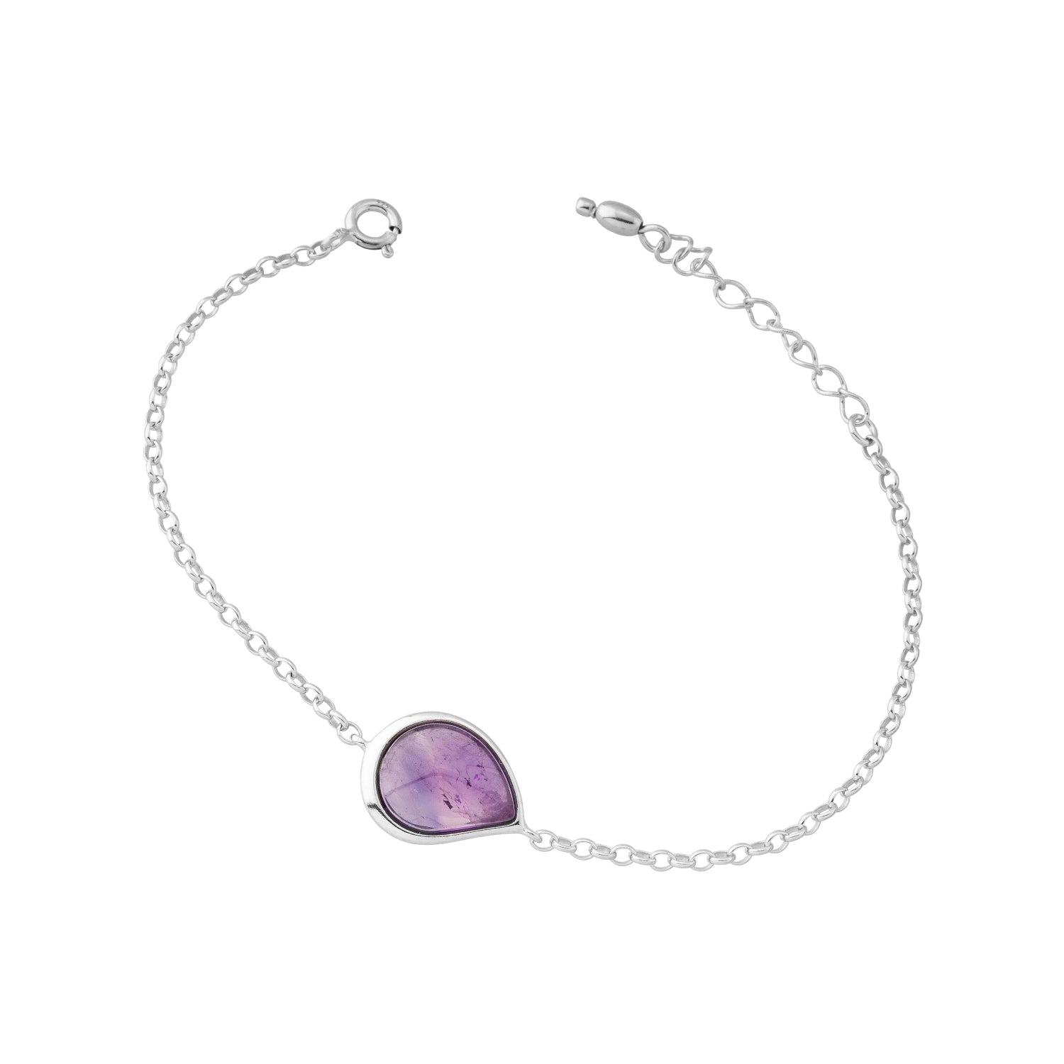 Amethyst Armband - Perlenanhänger S925 Silber