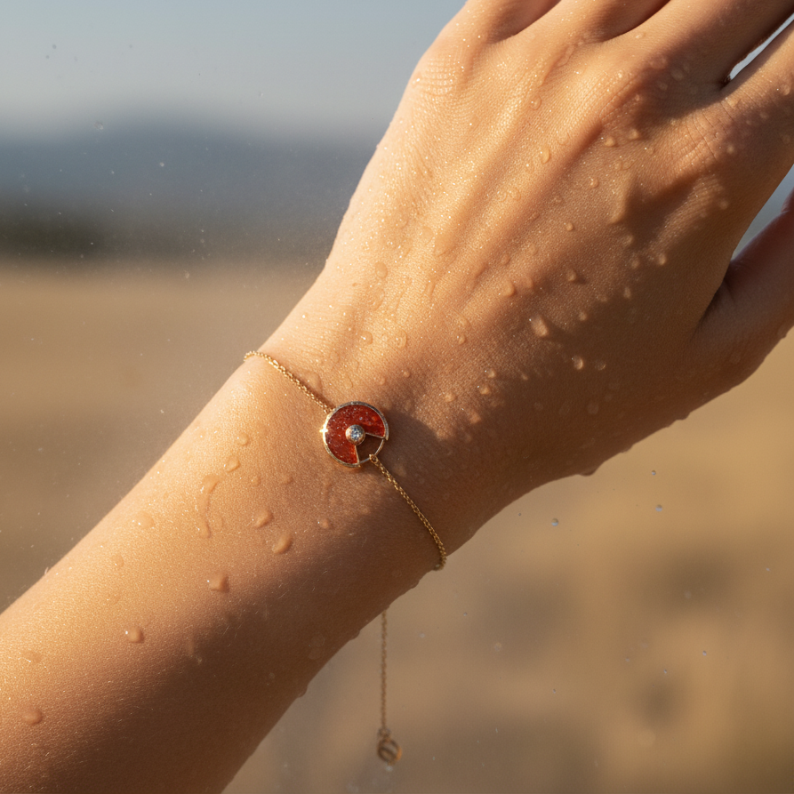 Karneol Armband - Kreismedallion