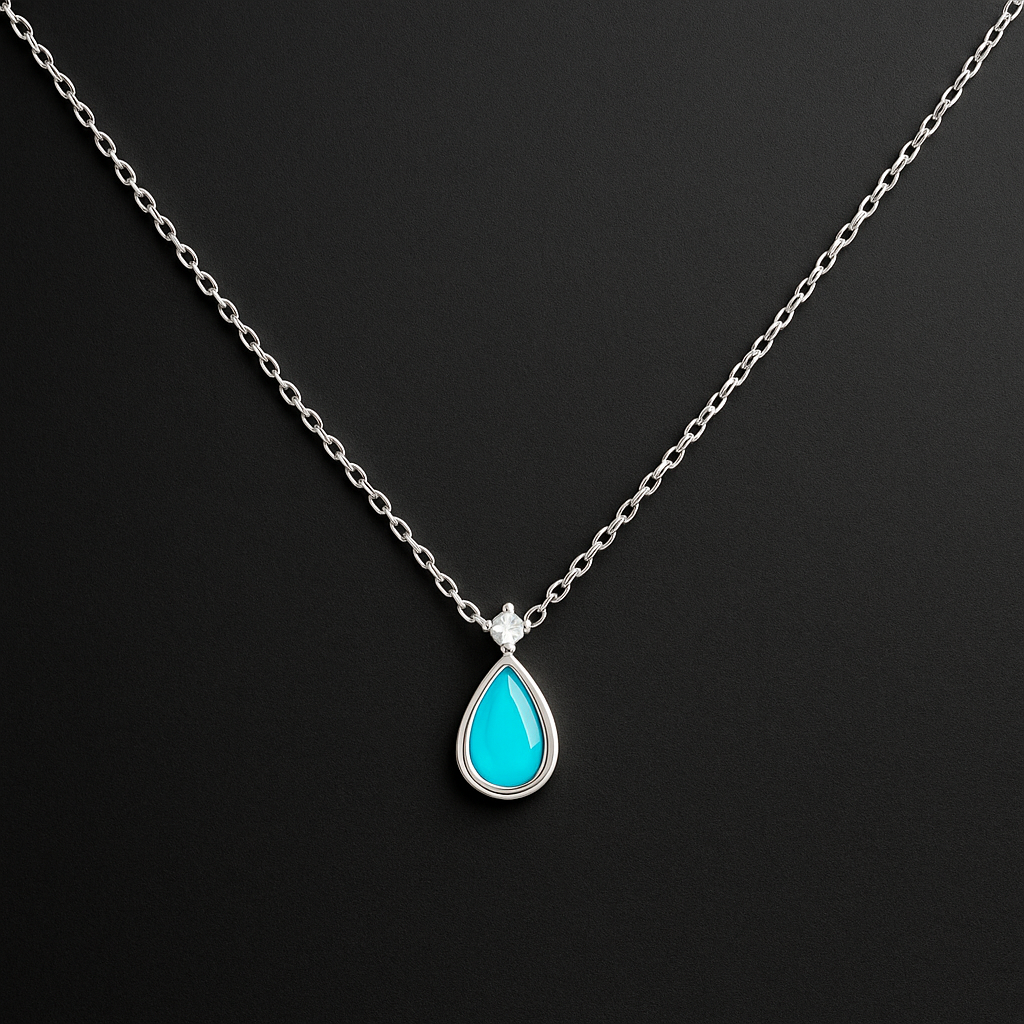 Mondstein Halskette - S925 Silber Zirkon
