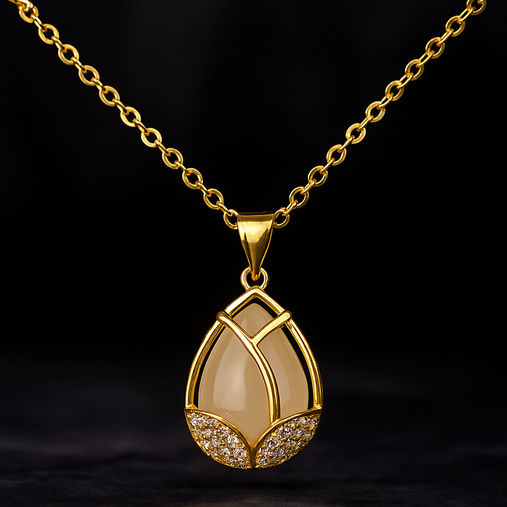 Bergkristall Halskette - Tropfenanhänger