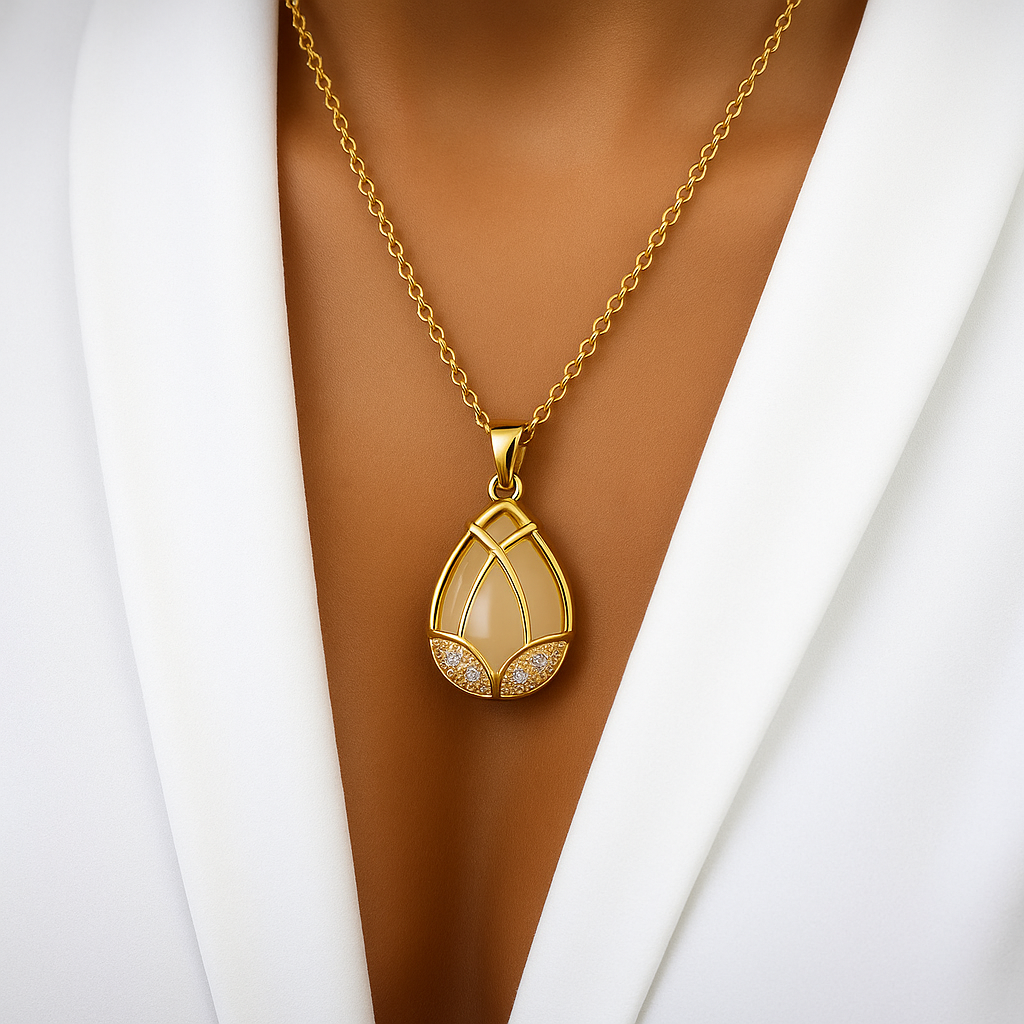 Bergkristall Halskette - Tropfenanhänger