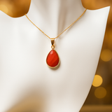 Karneol Halskette mit 14K Gold Kette