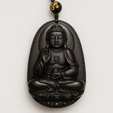 Obsidian Halskette - Buddhas Sonne