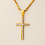 Zirkon - Kreuz Halskette - ICH GLAUBE