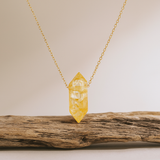 Citrin Halskette - Hexagon Anhänger