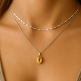 Citrin Halskette - Freudenträne Anhänger