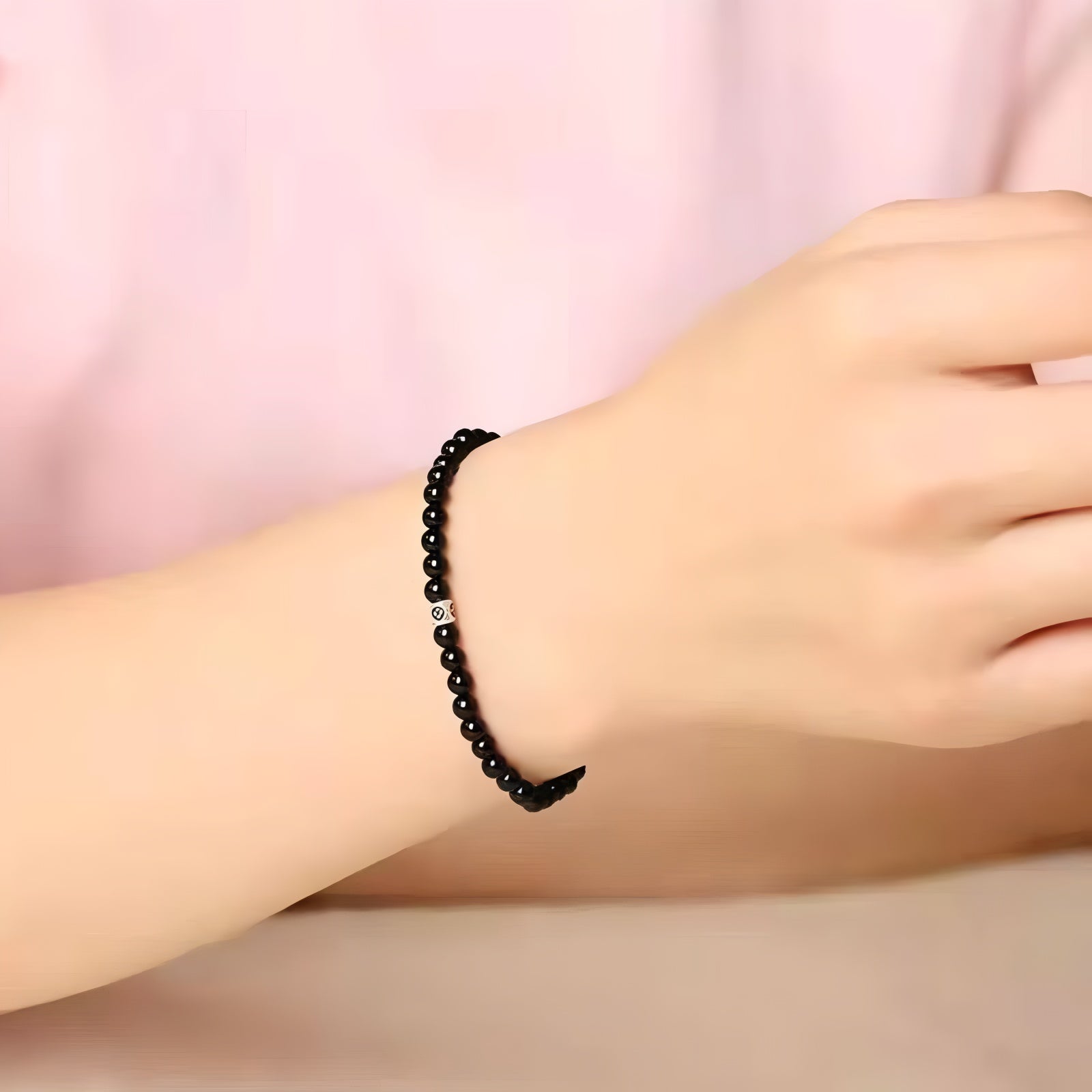 Obsidian Perlenset - Halskette & Armband