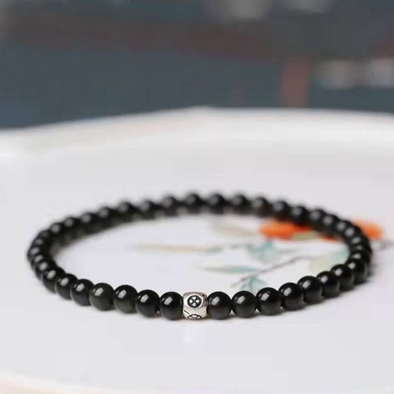 Obsidian Perlenset - Halskette & Armband