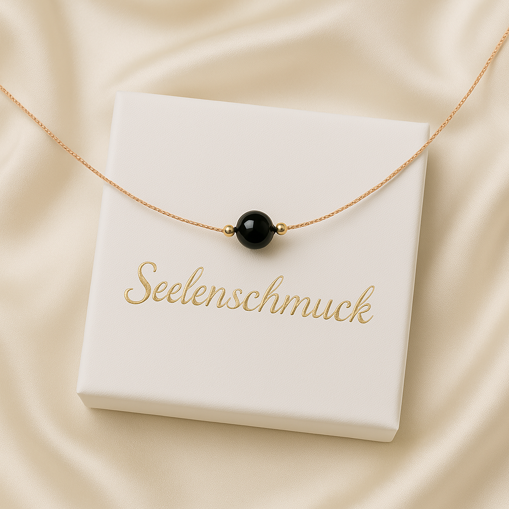 Obsidian Halskette - Perlenanhänger