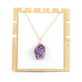Amethyst Halskette - Naturstein mit Kupferdraht