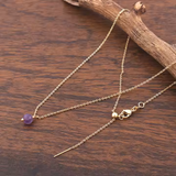 Amethyst Halskette - Natürlich mit Rundschliff