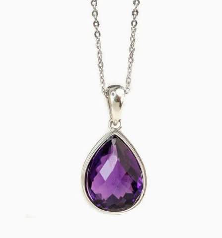 Amethyst Halskette - Perlenanhänger S925 Silber