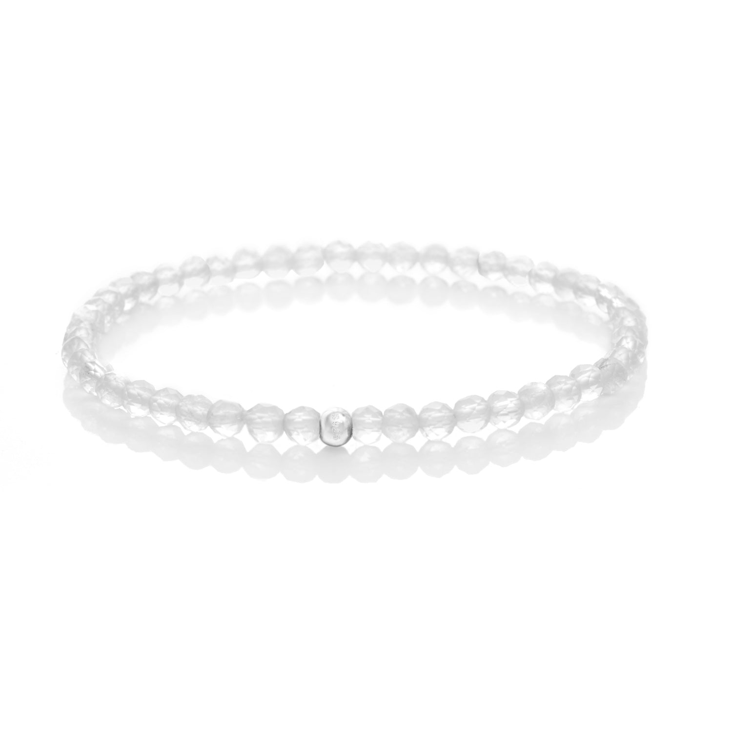 Bergkristall Naturstein Armband mit Silberperle