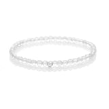 Bergkristall Naturstein Armband mit Silberperle