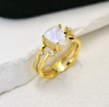 Bergkristall Ring - Doppelring