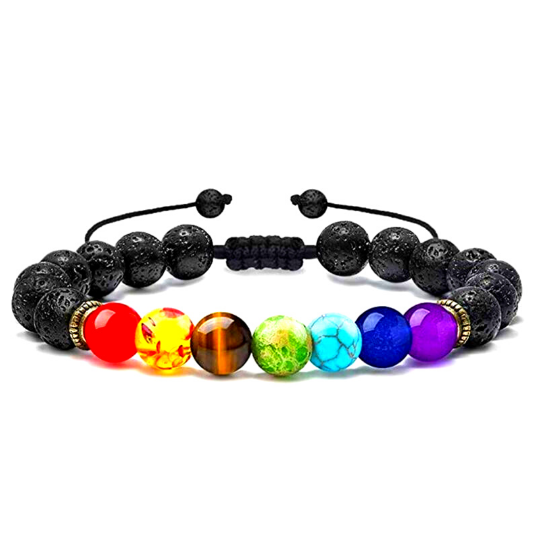 7 Chakren Lava Armband