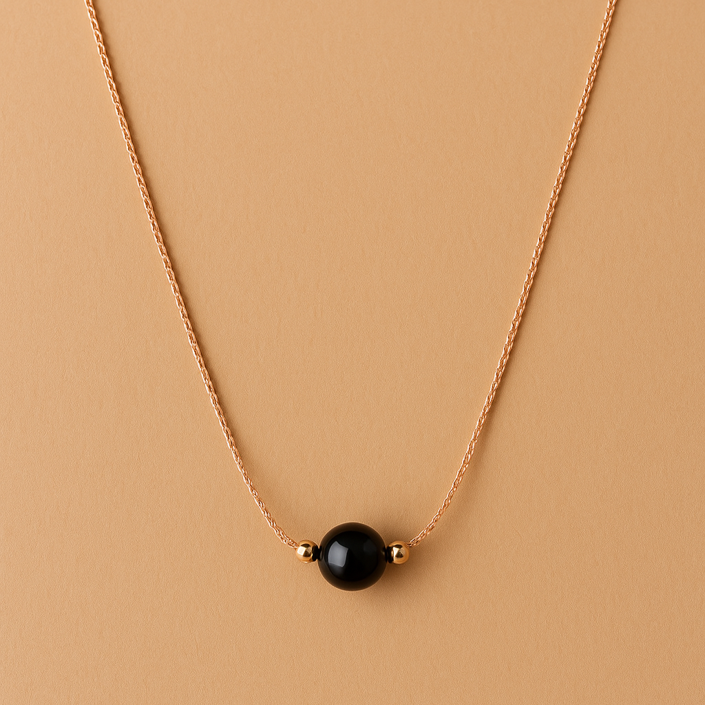 Obsidian Halskette - Perlenanhänger