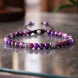 Tibetisches Energie Armband - Violetter Jaspis