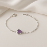 Amethyst Armband - Perlenanhänger S925 Silber
