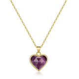 Amethyst Halskette - Herz Medallion S925 legiert