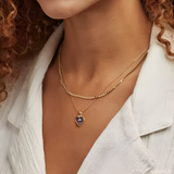 Amethyst Halskette - Herz Medallion S925 legiert