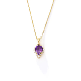 Amethyst Halskette - Naturstein mit Kristallen