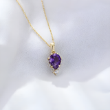 Amethyst Halskette - Naturstein mit Kristallen