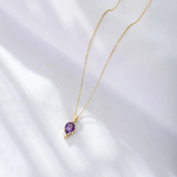 Amethyst Halskette - Naturstein mit Kristallen
