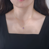 Amethyst Halskette - Naturstein mit Kristallen