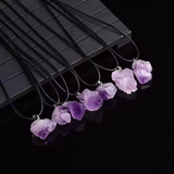 Amethyst Halskette - Unbearbeiteter Naturstein