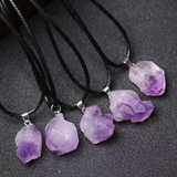 Amethyst Halskette - Unbearbeiteter Naturstein
