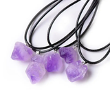 Amethyst Halskette - Unbearbeiteter Naturstein