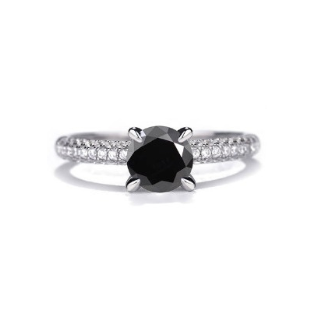 Obsidian Ring - Kreisform geschliffen