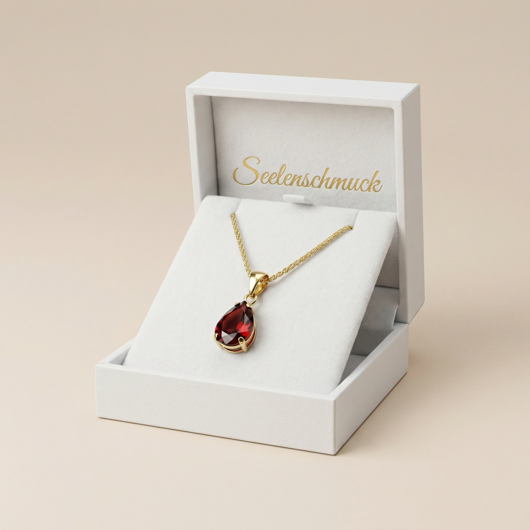 Rubin Halskette - 14K Goldkette