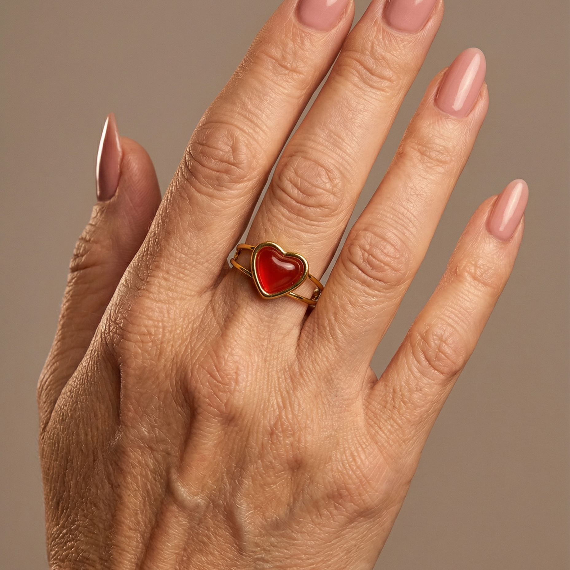 Karneol Ring - Herzform