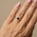 Obsidian Ring - Perlenschliff rund