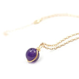 Amethyst Halskette -  Drahtmedallion