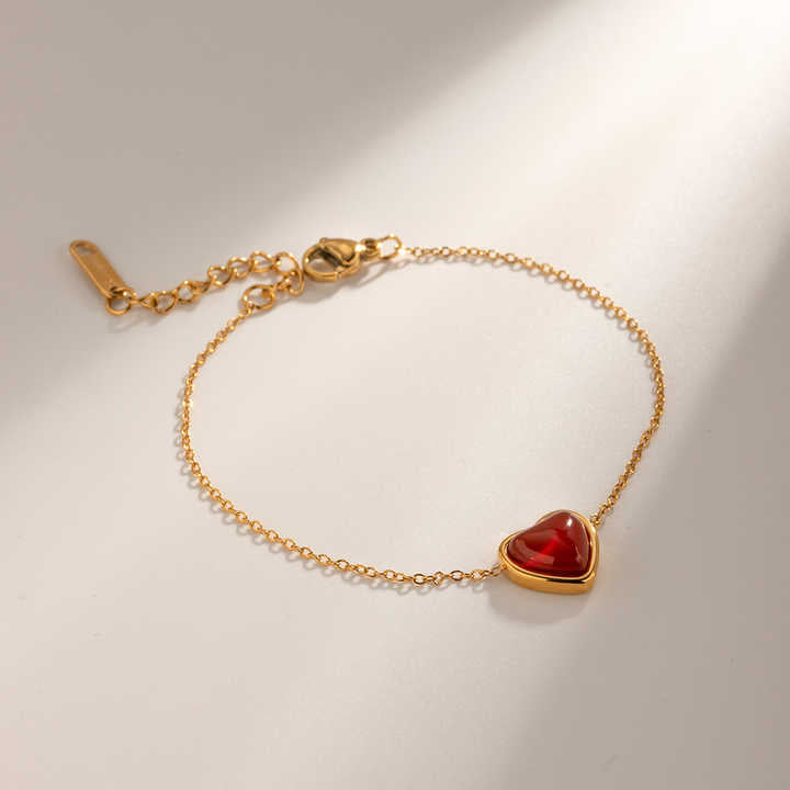 Karneol Armband - Herz Anhänger