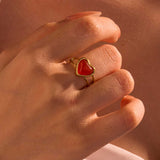 Karneol Ring - Herzform