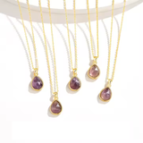 Amethyst Halskette - Medallion Tropfenform