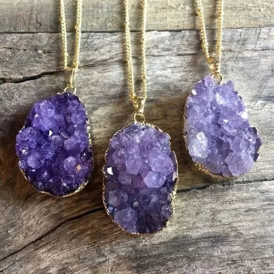 Amethyst Halskette - Naturmedallion