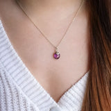 Amethyst Halskette - Eichelform Goldlegiert