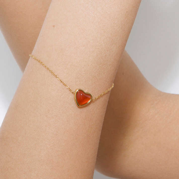 Karneol Armband - Herz Anhänger