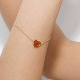 Karneol Armband - Herz Anhänger