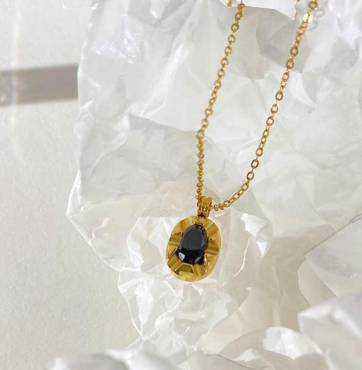 Obsidian Halskette - Medallion geschliffen