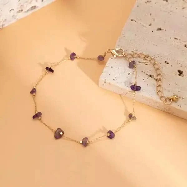 Amethyst Armband - Naturperlen S925 Silber - legiert
