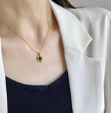 Obsidian Halskette - Medallion geschliffen