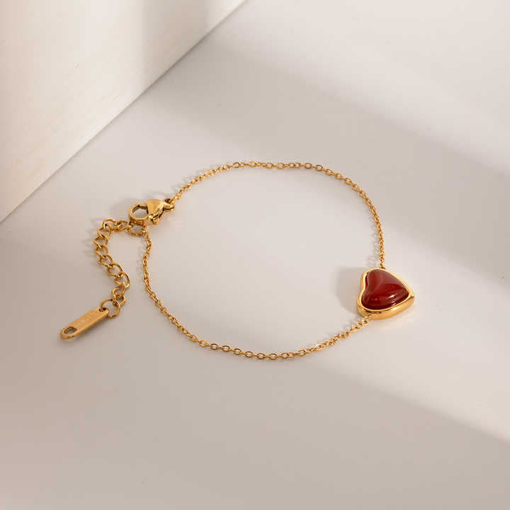 Karneol Armband - Herz Anhänger