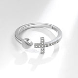 Zirkon Ring - Kreuz & Herz