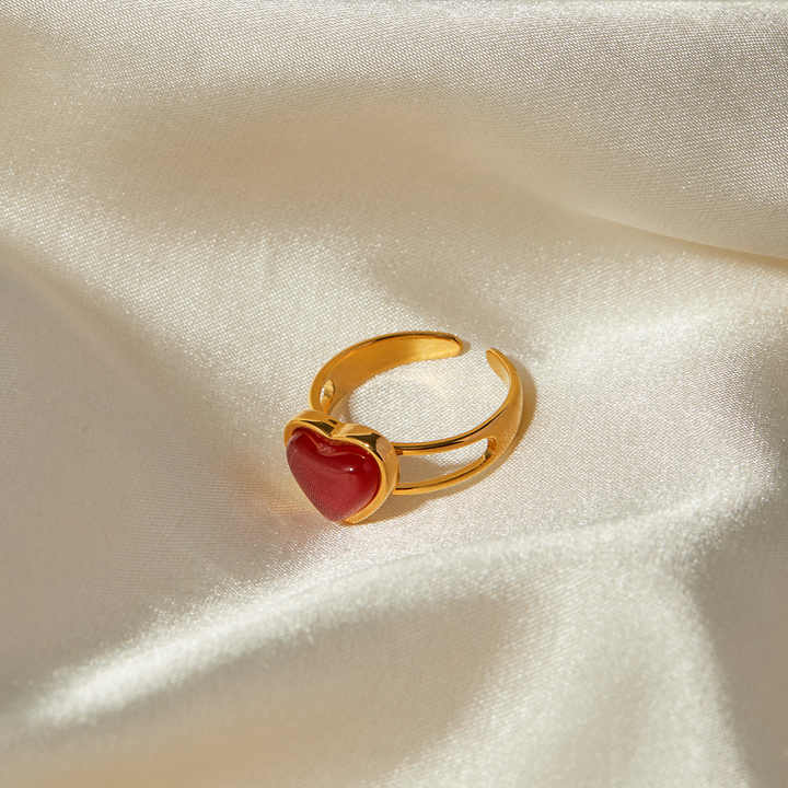 Karneol Ring - Herzform